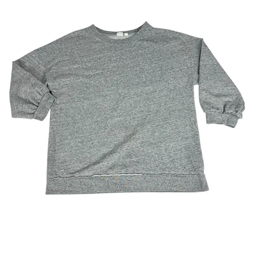 Gap Gray Speckled Large 3/4 Sleeve Top